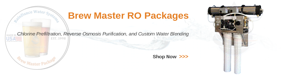 Custom reverse osmosis purification systems for high capacity breweries.
